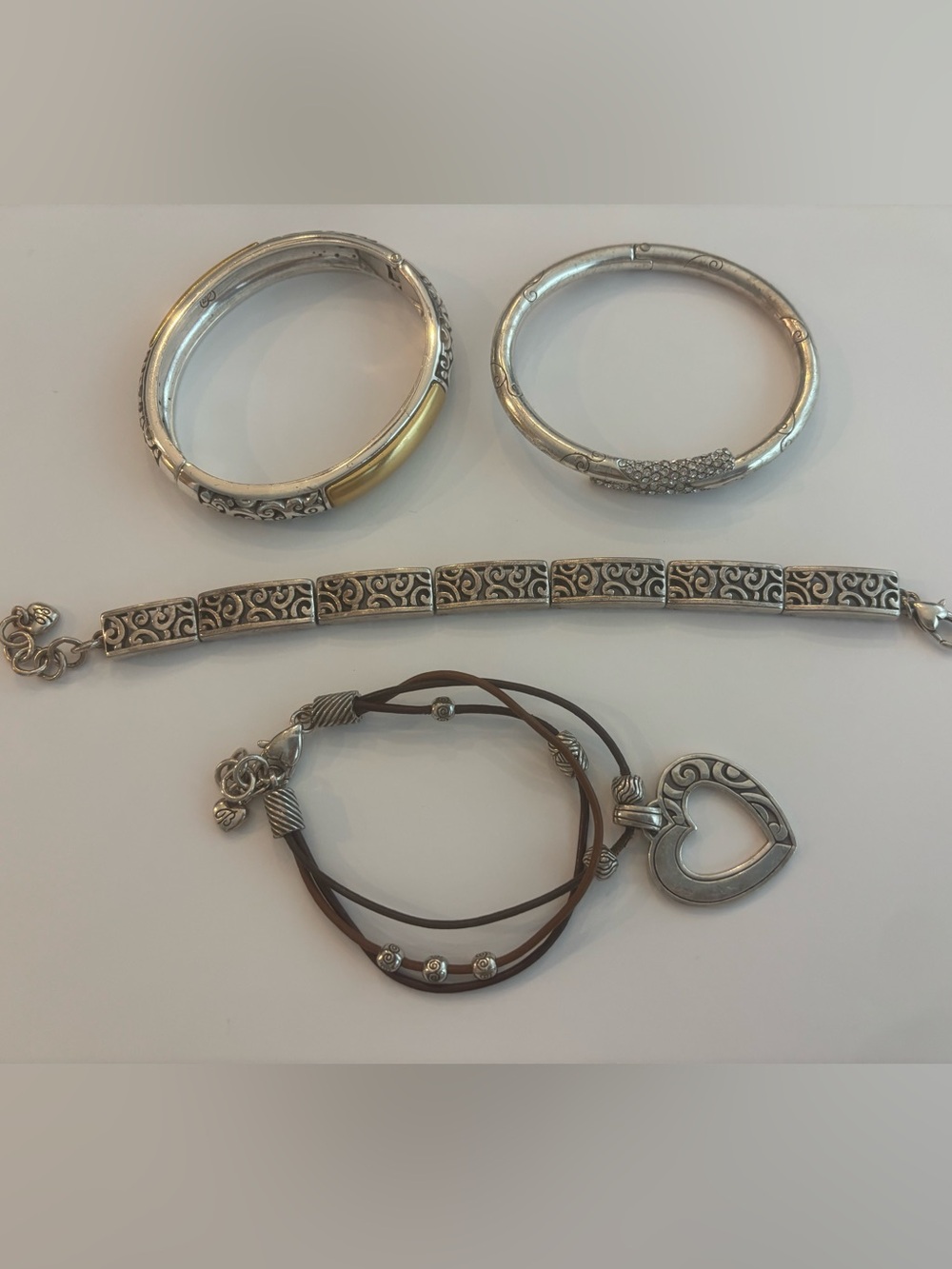 LOT (4) BRIGHTON silver bracelets